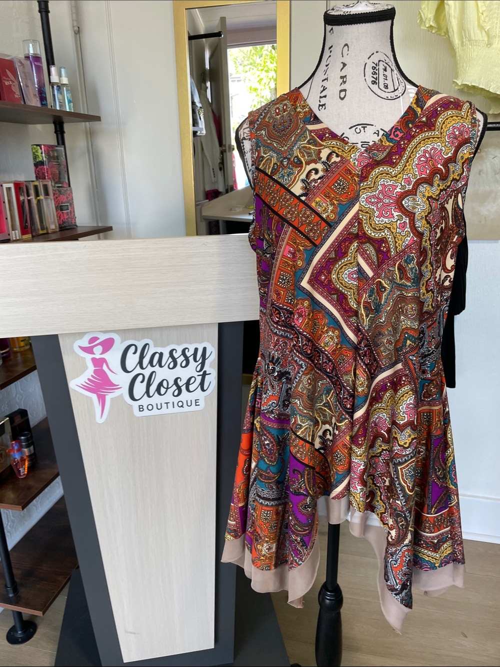 Attitudes by Renee Multicolor Paisley & Geometric Print Blouse